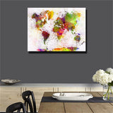 multicolour World Map Painting Print On Canvas HD Painting Wall Art Home decor