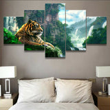 5 Pieces Tiger and nature Living Room Home Decor Paintings Posters