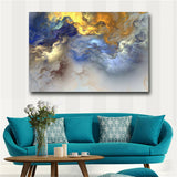 Abstract Colors Unreal Canvas Poster Blue Landscape Wall Art Painting