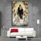 36" Large BEST ART # Madonna with angels oil painting ON CANVAS # FREE SHIPPING