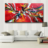 Abstract red artwork HD print on canvas huge wall picture (31x63)
