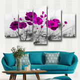 5Pcs Abstract Flower Canvas Hand painted oil painting Art Wall Picture Modern