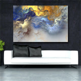 Abstract Colors Unreal Canvas Poster Blue Landscape Wall Art Painting
