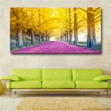 Large art prints Home Decor Canvas Painting Wall Art Golden tree purple Avenue