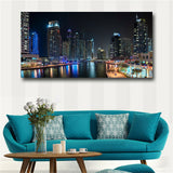 Beautiful Landscape Night Scene Cityscape Printed Art Wall Paintings Canvas Art