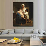 Bouguereau HD print on canvas huge wall picture Mother and son #12