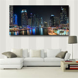 Beautiful Landscape Night Scene Cityscape Printed Art Wall Paintings Canvas Art