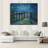 Vincent Willem van Gogh HD print on canvas huge wall picture "The Starry Night"
