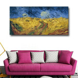 Van Gogh Wheatfield With Crows World Famous Painting Reproductions On The Wall
