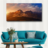 Cloud and Mountain Tree Sunset Landscape Print Canvas Painting Poster Modern Art