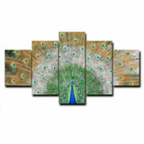 5pcs Modern Peacock Canvas Oil Painting Wall Art Home Decor Picture Print Decor