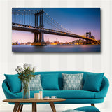 Manhattan Bridge at dusk Modern Abstract On Canvas View Huge Wall Decor
