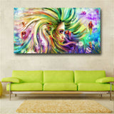 Watercolor Canvas Painting Mermaid Wall Art Pictures Canvas Printed