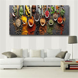 Food Painting Modern Spices Poster Canvas Modular Picture For Kitchen Restaurant