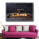 Wine and Fruit Wall Painting Art Canvas Painting Picture Posters and Prints Art