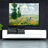 Print Claude Monet at Argenteui Landscape Oil Painting on Canvas Art Wall
