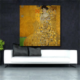 Gustav Klimt Kiss Paintings Replica On The Wall Portrait Of Adele Bloch Golden