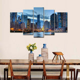 5P HD print on canvas huge wall picture Beautiful Chicago Cityscape
