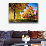 yellow leaves on the trees wall print HD Painting Wall Art Home decor