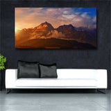 Cloud and Mountain Tree Sunset Landscape Print Canvas Painting Poster Modern Art