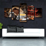 5 Pieces Coffee Artistic Painting Modular HD Prints Kitchen Poster Home Decor