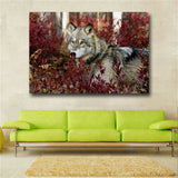 1Piece Wall Art Painting Wolf In The Forest Pictures Prints On Canvas Animal