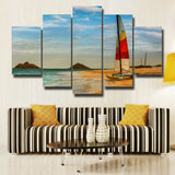 5Pcs Canvas Print Painting Wall Art Home Decor Beautiful Sailboat