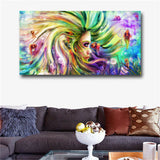 Watercolor Canvas Painting Mermaid Wall Art Pictures Canvas Printed