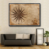 Retro world map Oil Painting on Canvas Posters and Prints Scandinavian Wall Art