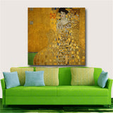 Gustav Klimt Kiss Paintings Replica On The Wall Portrait Of Adele Bloch Golden