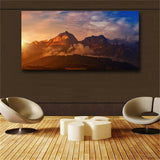 Cloud and Mountain Tree Sunset Landscape Print Canvas Painting Poster Modern Art