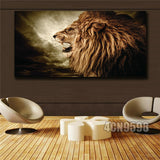 Posters prints On Canvas Lion View Huge Wall Deco Unframed k037 31inx63in