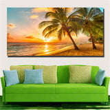 Large art prints Home Decor Canvas Painting Wall Art Beautiful Yellow Beach