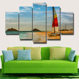 5Pcs Canvas Print Painting Wall Art Home Decor Beautiful Sailboat