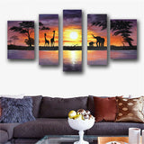 African Animal Elephant Paintings Handpainted Oil Painting Handmade Landscape