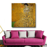 Gustav Klimt Kiss Paintings Replica On The Wall Portrait Of Adele Bloch Golden