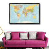World Map Large Size HD Poster Signature Series Large Wall Map Ptint On Canvas