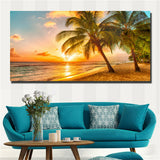 Large art prints Home Decor Canvas Painting Wall Art Beautiful Yellow Beach