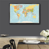 World Map Large Size HD Poster Signature Series Large Wall Map Ptint On Canvas