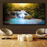 Posters prints On Canvas Waterfall View Huge Wall Deco Unframed k029 31inx63in