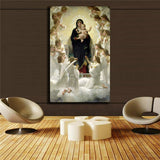 36" Large BEST ART # Madonna with angels oil painting ON CANVAS # FREE SHIPPING