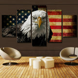 USA Flag Pictures Wall Oil Painting Canvas Print Home Decor 5p Unframed #214