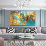 Large art Prints Home Decor Canvas Painting Wall Art Yellow Nebula