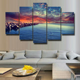 5 Pieces Of Modern Canvas Painting Wall Art For Home Decor Beautiful Stone Beach