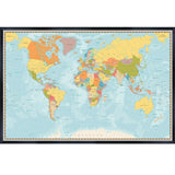 World Map Large Size HD Poster Signature Series Large Wall Map Ptint On Canvas