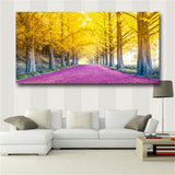 Large art prints Home Decor Canvas Painting Wall Art Golden tree purple Avenue