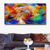 Rainbow Color Splash Oil Painting on Canvas Wall Pictures for Living Room