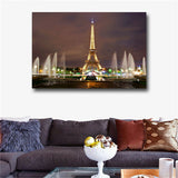 Golden Eiffel Tower Posters and Prints Canvas Painting Wall Art Pictures Printed