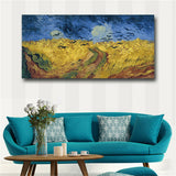 Van Gogh Wheatfield With Crows World Famous Painting Reproductions On The Wall