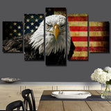 USA Flag Pictures Wall Oil Painting Canvas Print Home Decor 5p Unframed #214